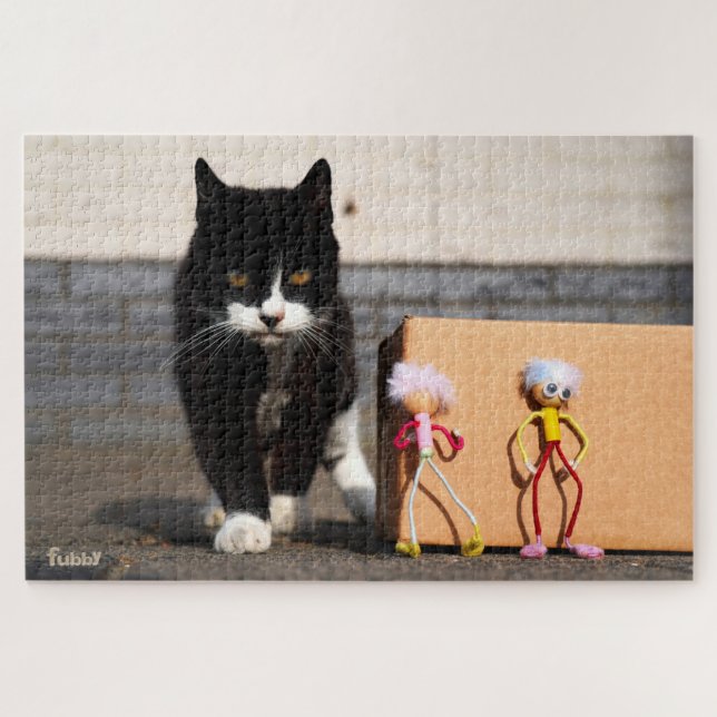 Puzzle Les Fubby se cachent du chat Ping. (Horizontal)