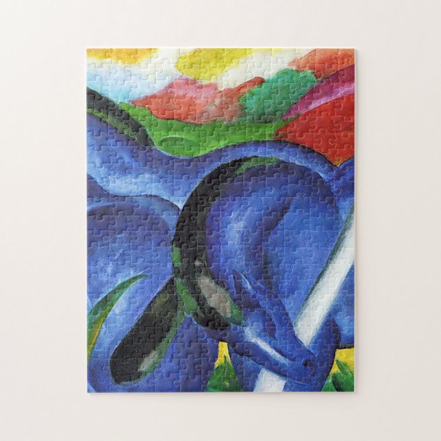 Puzzle Les grands chevaux bleus de Franz Marc (Vertical)