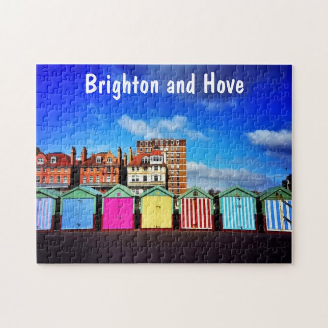 Puzzle Les huttes de plage d'été de Brighton et de Hove c (Horizontal)