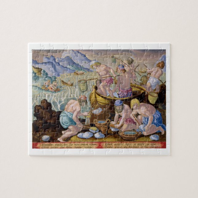 Puzzle Les indigènes pêchant pour les palourdes géantes (Horizontal)