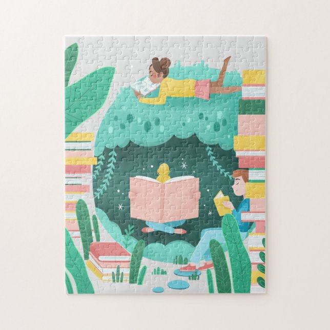 Puzzle Les livres sont ma place heureuse (Vertical)