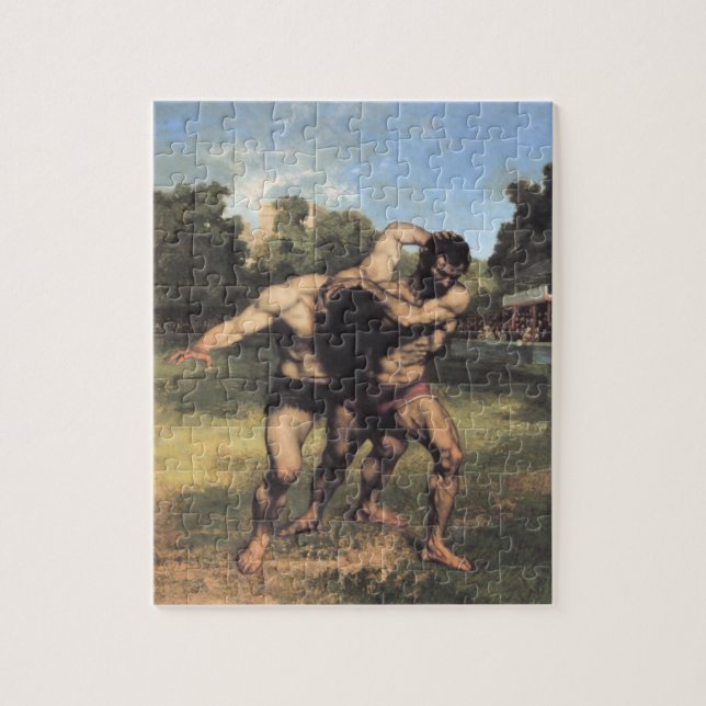 Puzzle Les lutteurs de Gustave Courbet (Vertical)