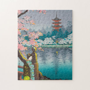 Puzzle Les paysages japonais de Geisha et Cherry Tree Uen