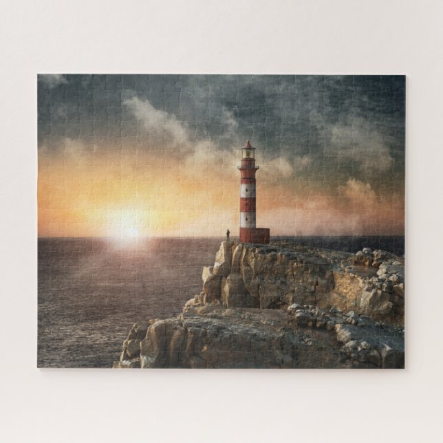 Puzzle Les phares | Phare rouge et blanc (Horizontal)