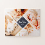 Puzzle Les photos de Best Maman Ever Modern Custom<br><div class="desc">Ce design simple et classique est composé de typographie serif et d'ajouter une photo personnalisée. "The Best Mom Ever" au milieu et entouré de quatre photos de votre mère,  maman,  mère,  maman,  maman,  etc.</div>