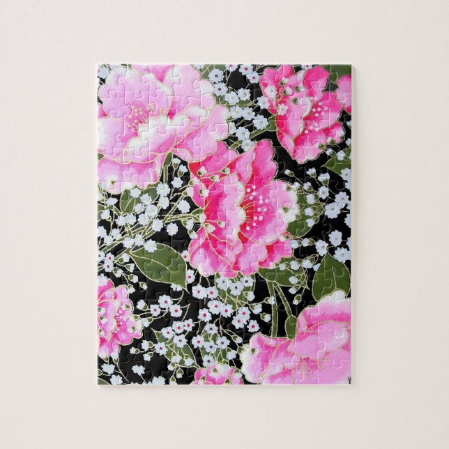 Puzzle Les pivoines de l'art japonais (Vertical)