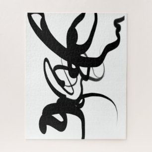 Puzzle Les Plongeurs : Noir Abstrait et Blanc