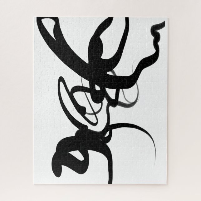 Puzzle Les Plongeurs : Noir Abstrait et Blanc (Vertical)