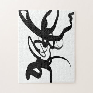 Puzzle Les Plongeurs : Noir Abstrait et Blanc