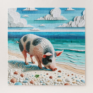Puzzle Les rivages de porcins et les plages de galets