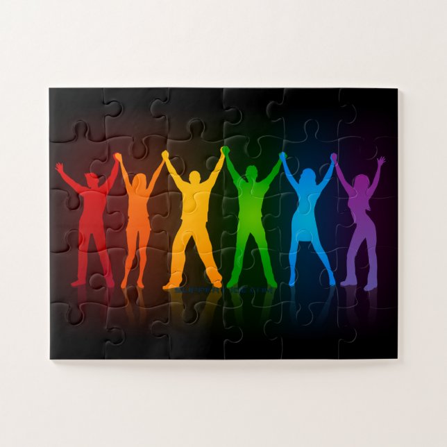 Puzzle Les six silhouettes debout de Slipperyjoe, bras le (Horizontal)