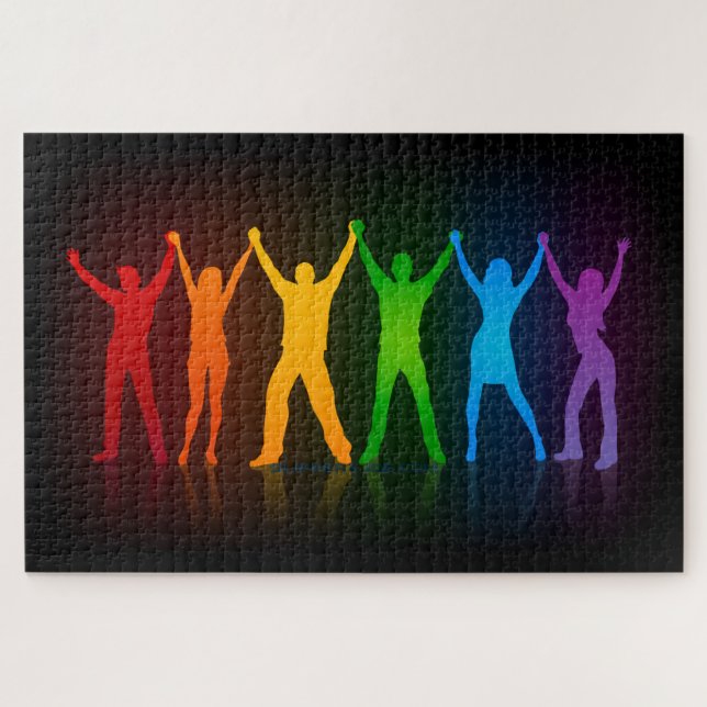 Puzzle Les six silhouettes debout de Slipperyjoe, bras le (Horizontal)