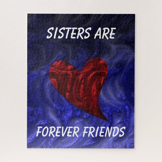 Puzzle Les Soeurs Sont Pour Toujours Des Amis Peint Coeur (Vertical)