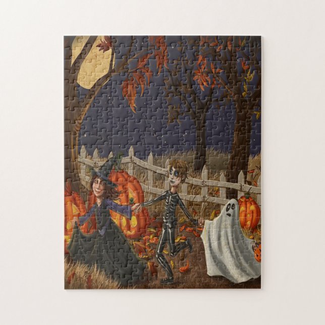 Puzzle Les sorcières d'Halloween Ghouls et fantômes Oh My (Vertical)