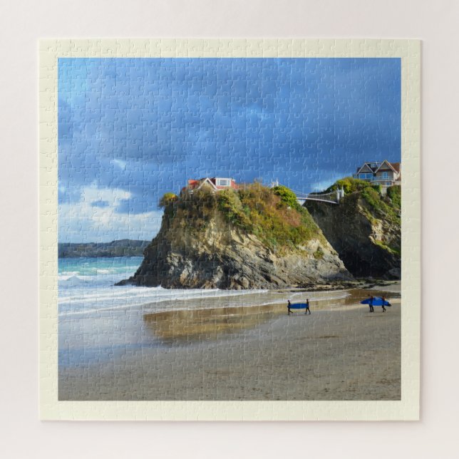 Puzzle Les surfeurs sur la plage de Newquay (Vertical)