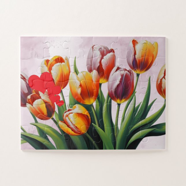 Puzzle Les Tulipes élégantes Bonne Fête des Mères (Horizontal)