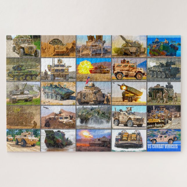 PUZZLE LES VÉHICULES DE COMBAT AMÉRICAINS "MONTAGE" (Horizontal)