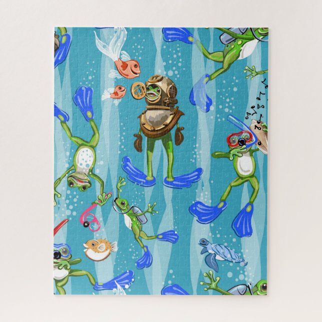 Puzzle Les vrais grenouilles — Plongeurs en haute mer (Vertical)