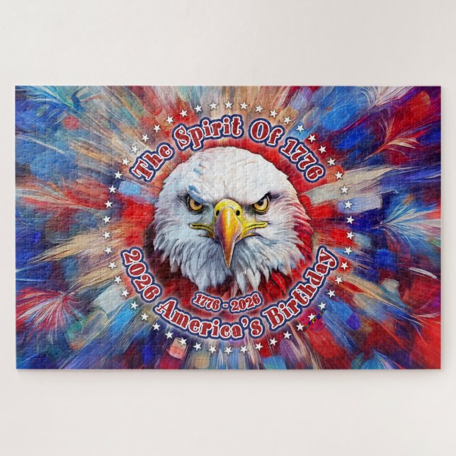 Puzzle L'Esprit de 1776, 2026 L'Aigle Rouge de Feu d'Amér (Horizontal)
