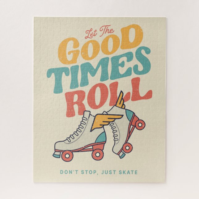Puzzle LET THE GOOD TIMES ROLL 80s RETRO ROLLER SKATE (Vertical)