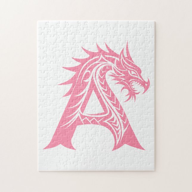 Puzzle Lettre A de style dragon, Alphabet Dragon, Monogra (Vertical)