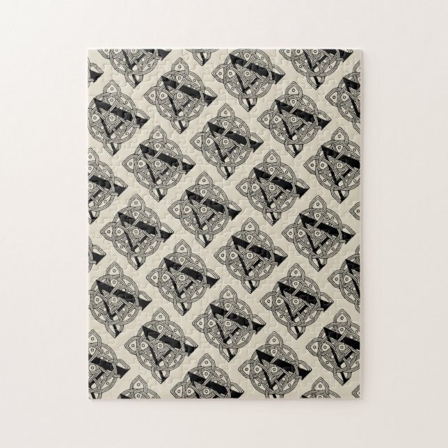 Puzzle Lettre A Vintage Monogramme De Noeud Celtique (Vertical)