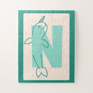 Puzzle Lettre adorable "O" loutre Art d'alphabet imprimé