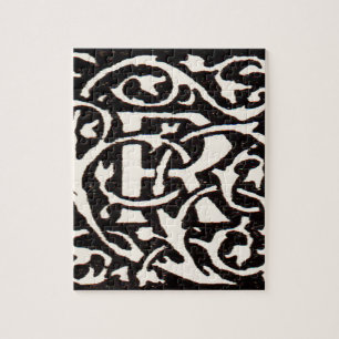 Puzzle Lettre Art Nouveau R Monogramme Vintage