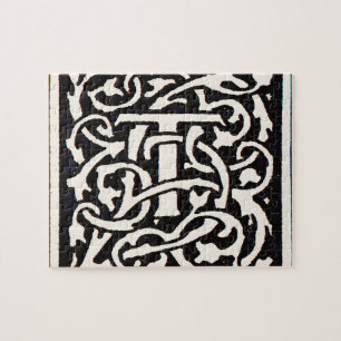 Puzzle Lettre Art Nouveau T Monogramme Vintage