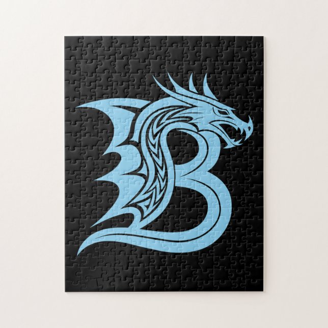 Puzzle Lettre B de style Dragon, Alphabet Dragon, Monogra (Vertical)
