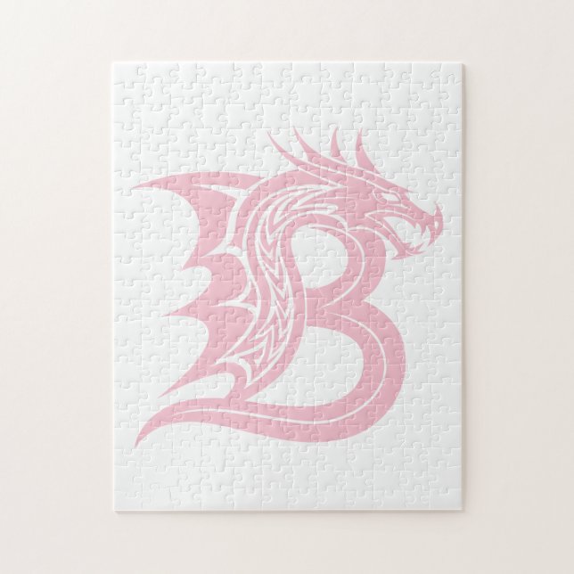Puzzle Lettre B de style dragon, alphabet du dragon, mono (Vertical)