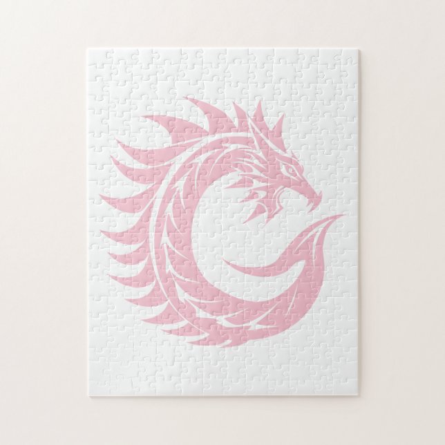 Puzzle Lettre C de style dragon, alphabet du dragon, mono (Vertical)