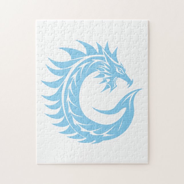 Puzzle Lettre C de style dragon, alphabet du dragon, mono (Vertical)
