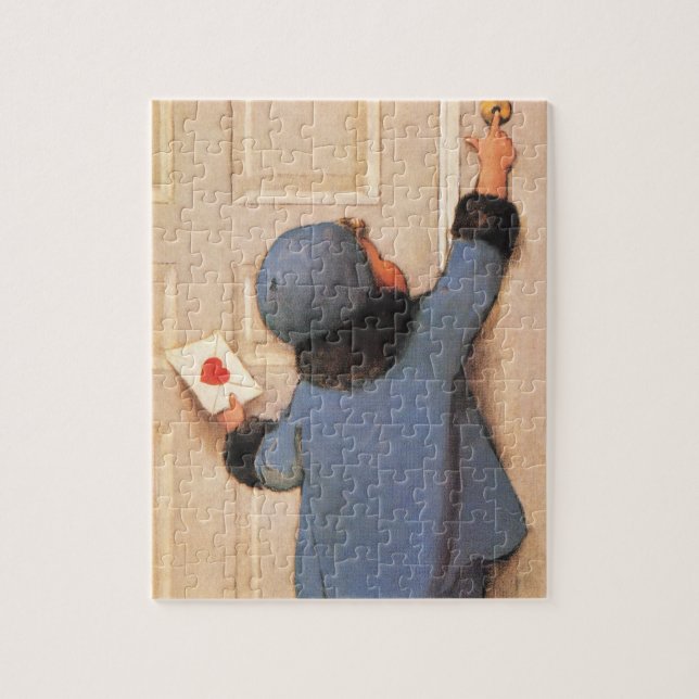 Puzzle LETTRE D'AMOUR Mailman vintage Saint Valentin (Vertical)