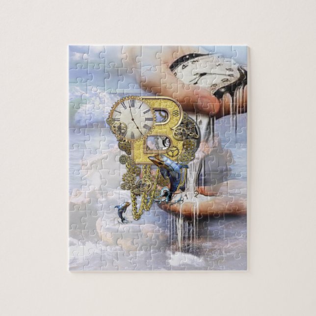 Puzzle Lettre d'anniversaire B Steampunk (Vertical)