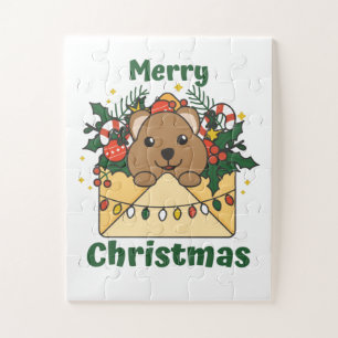 Puzzle Lettre de Noël Quokka Animaux d'hiver Quokkas