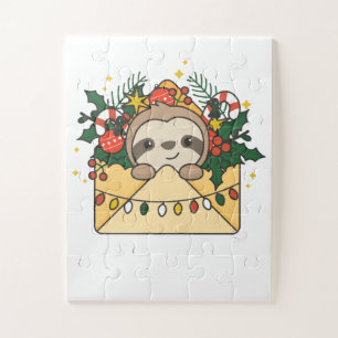 Puzzle Lettre de Noël Sloth Winter Animaux Slots