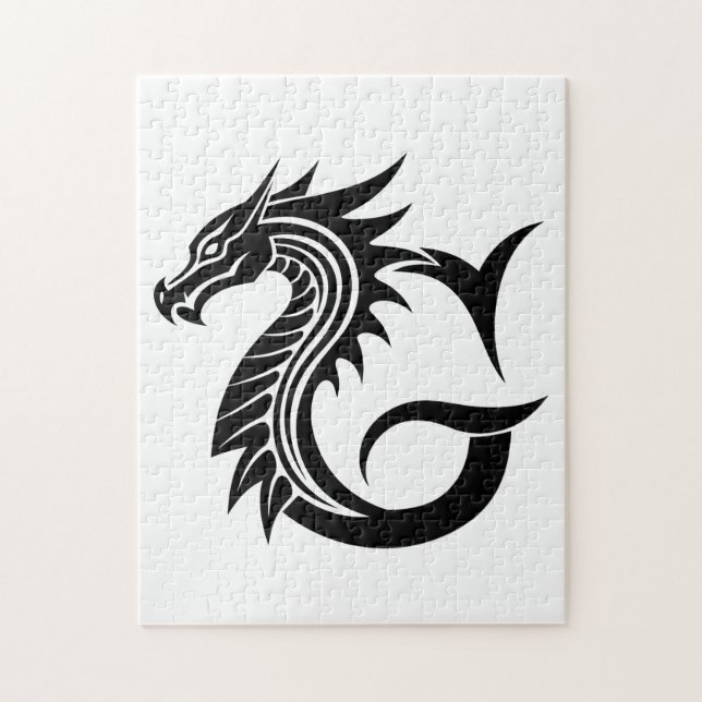 Puzzle Lettre G de style dragon, Alphabet Dragon, Monogra (Vertical)