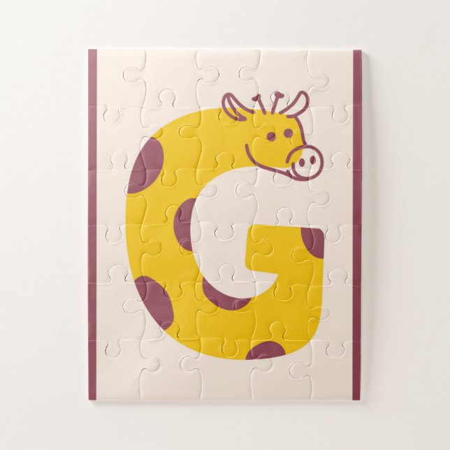 Puzzle Lettre « G » Girafe Art Alphabet (Vertical)