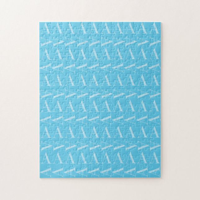 Puzzle Lettre initiale A, Aqua Blue (Vertical)