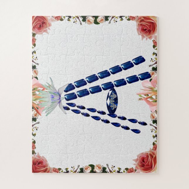 Puzzle Lettre Initiale A, Monogramme Moderne Design (Vertical)