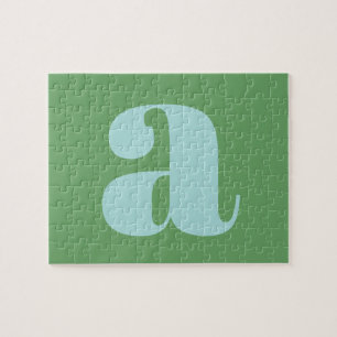 Puzzle Lettre initiale Monogramme moderne bleu et vert