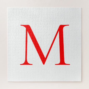 Puzzle Lettre initiale rouge blanc monogrammed profession