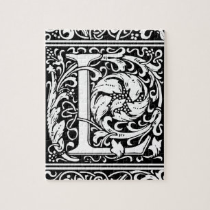 Puzzle Lettre L Monogramme Art Nouveau Médiéval