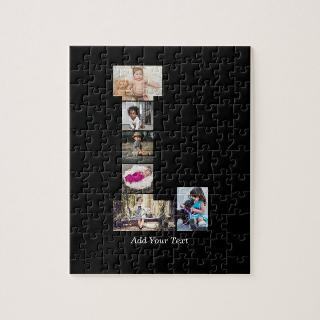 Puzzle Lettre noire et blanche L Photo Collage (Vertical)