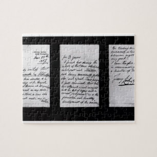 Puzzle Lettre signée, 1887 (à l'encre sur papier) (b/w 