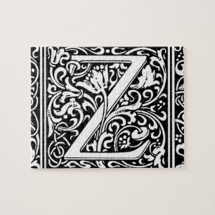 Puzzle Lettre Z Monogramme médiéval Art Nouveau