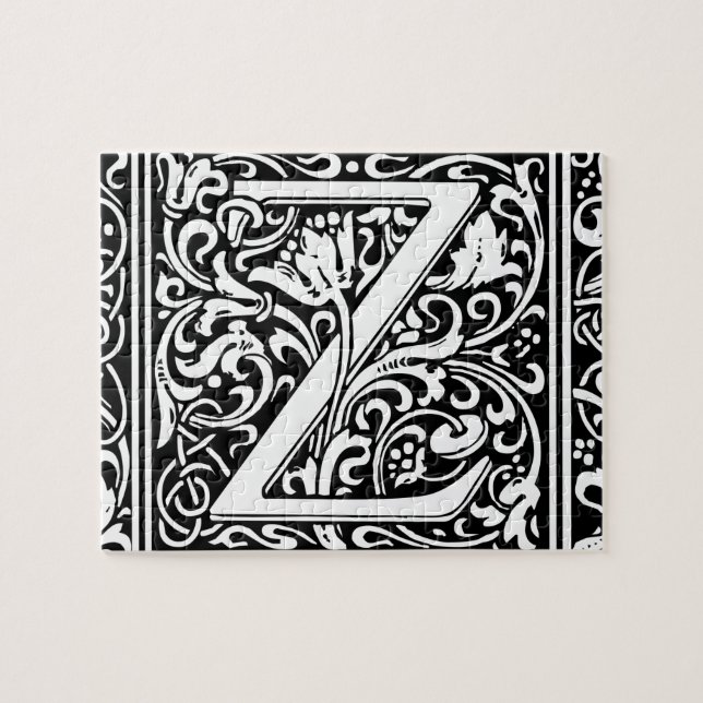 Puzzle Lettre Z Monogramme médiéval Art Nouveau (Horizontal)