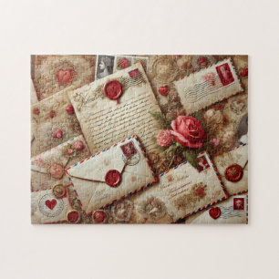 Puzzle Lettres d'amour vintage Collage romantique
