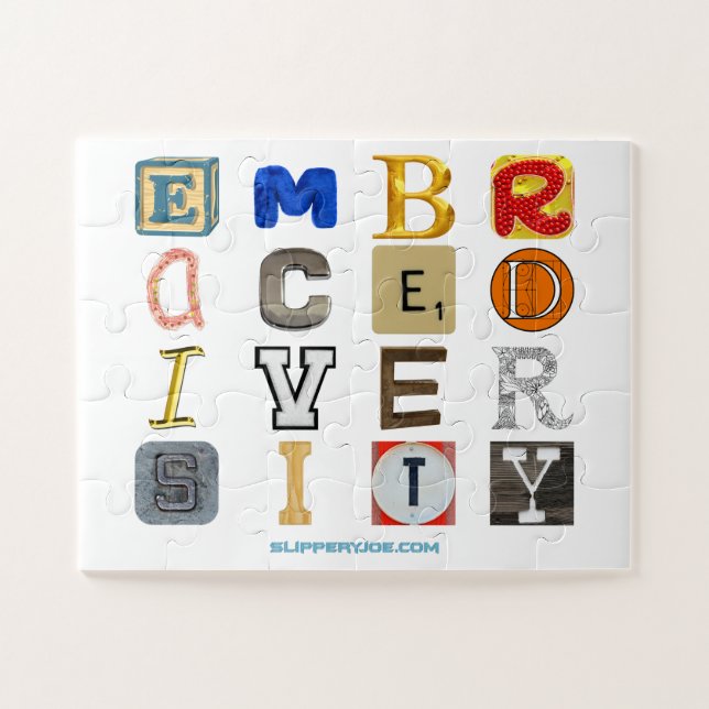 Puzzle lettres découpées pour embrasser la diversité de S (Horizontal)